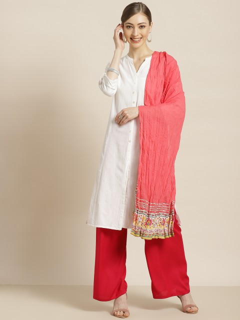 

Juniper Pink Pure Cotton Dupatta with Gotta Patti