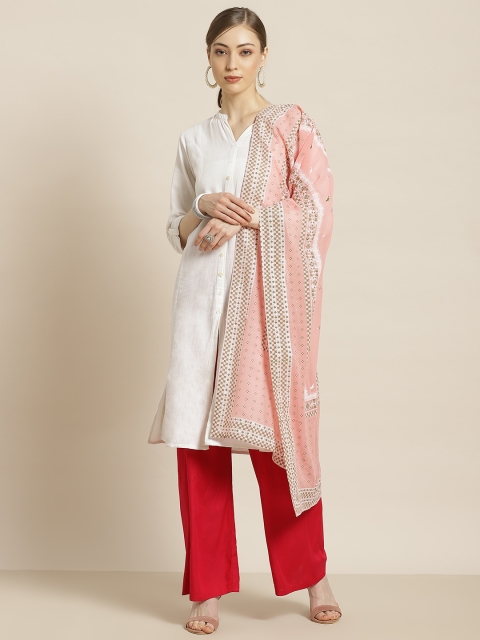 

Juniper Pink & Green Ethnic Motifs Printed Dupatta