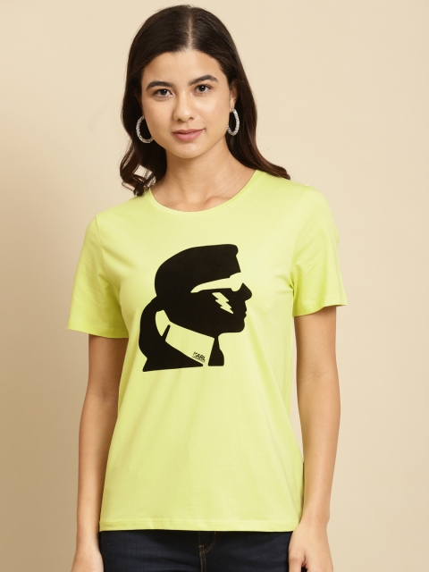 

COVER STORY Women Green & Black Graphic Printed T-Shirt