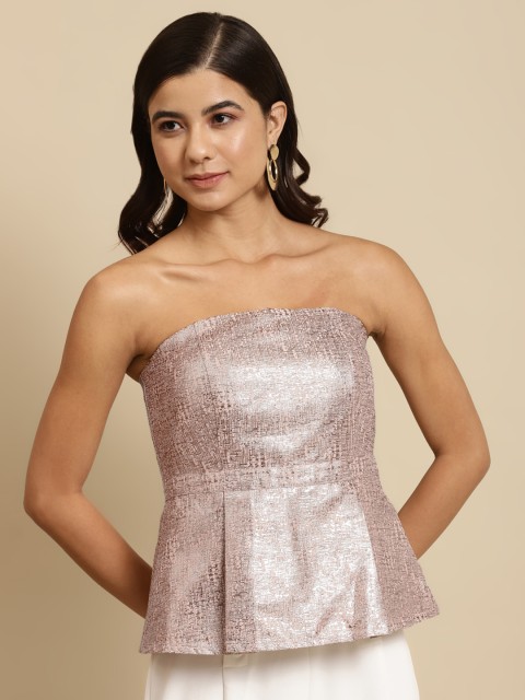 

COVER STORY Champagne-Coloured Pleated Tube Top