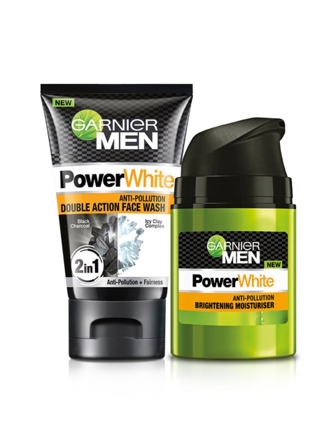 

Garnier Men Set of 2 Power White Anti-Dark Cells Fairness Face Wash 100 g Each, Black