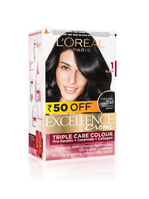 

L'Oreal Paris Women Excellence Creme Hair Color - 1 Black 72ml+100g