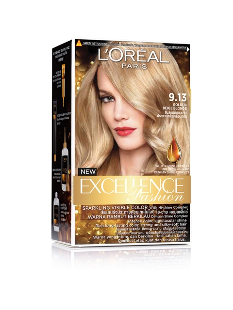 

LOreal Paris Excellence Fashion Hair Color - 9.13 Golden Beige Blonde 100 g