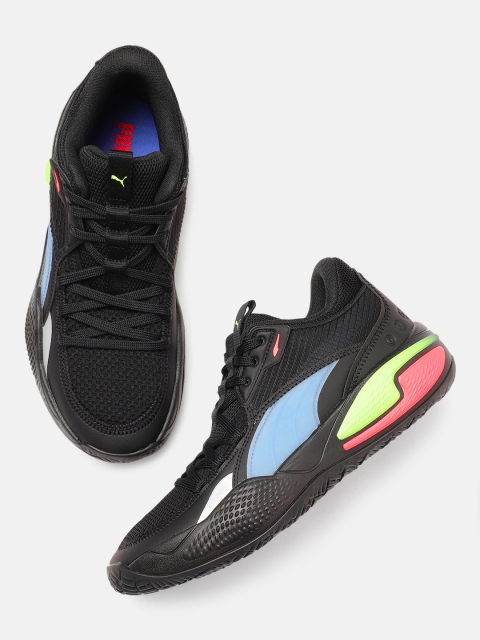 

PUMA Hoops Unisex Black & Blue Colourblocked Court Rider Pop Textile Basketball Shoes