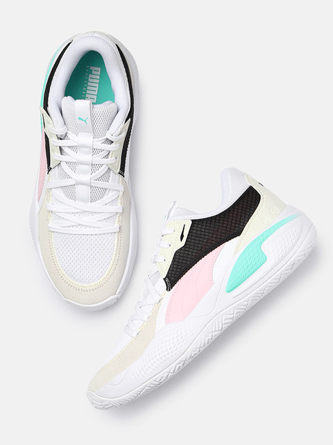 

PUMA Hoops Unisex White Court Rider Summer Days Basketball Shoes