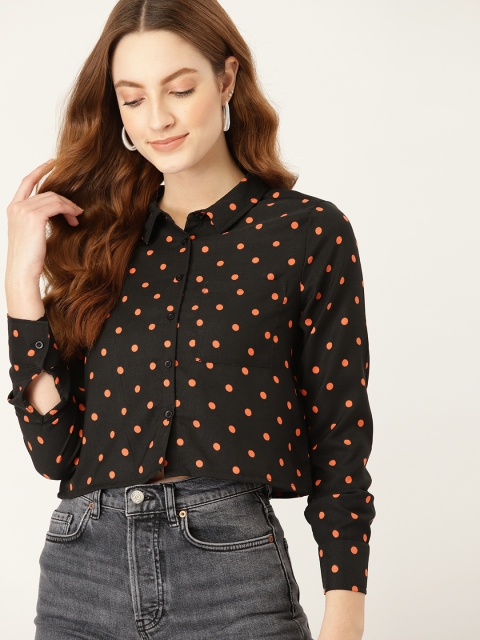 

DressBerry Women Black Opaque Printed Casual Shirt