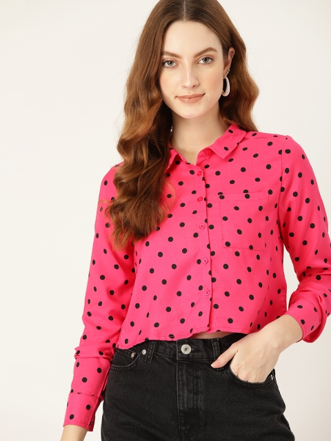 

DressBerry Women Pink Opaque Printed Casual Shirt