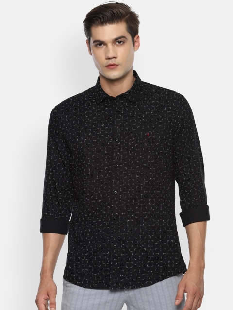 

Louis Philippe Jeans Men Black Pure Cotton Slim Fit Printed Casual Shirt