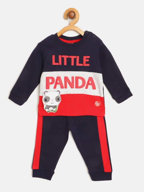 

Fisher Price X Moms Love Infant Boys Navy Blue & Red Printed Pure Cotton Pyjamas Set
