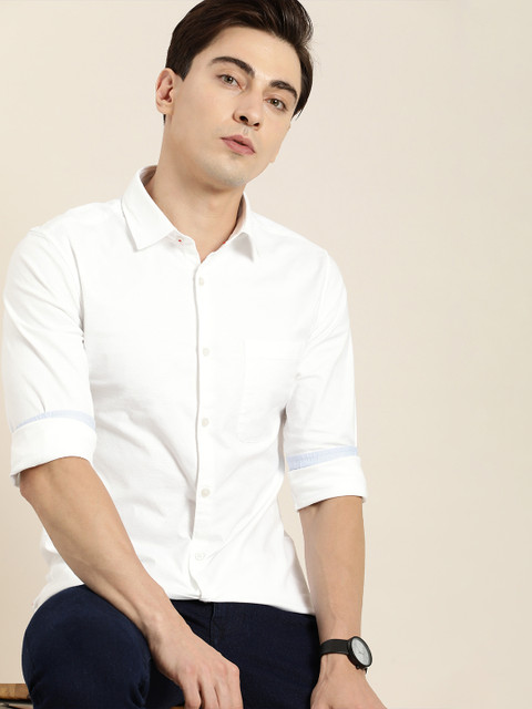 

INVICTUS Men White Slim Fit Opaque Casual Shirt
