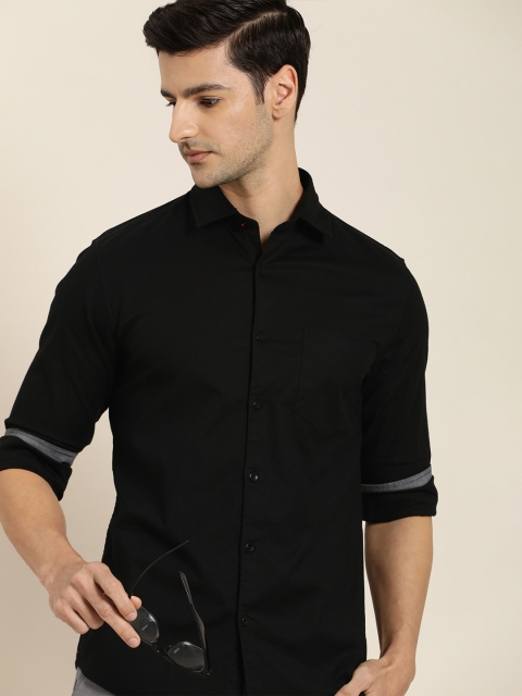 

INVICTUS Men Black Slim Fit Opaque Casual Shirt