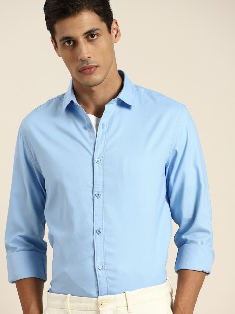 

INVICTUS Men Blue Cotton Slim Fit Opaque Casual Shirt