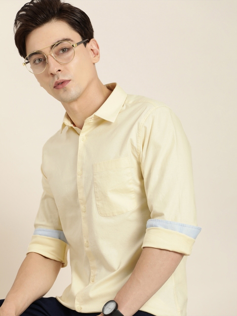 

INVICTUS Men Yellow Slim Fit Opaque Casual Shirt