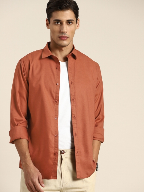 

INVICTUS Men Rust Brown Cotton Slim Fit Opaque Casual Shirt