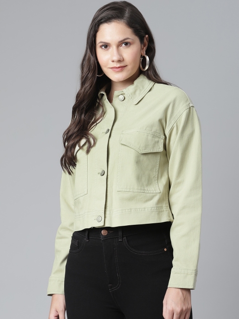 

Marks & Spencer Women Green Pure Cotton Tailored Jacket