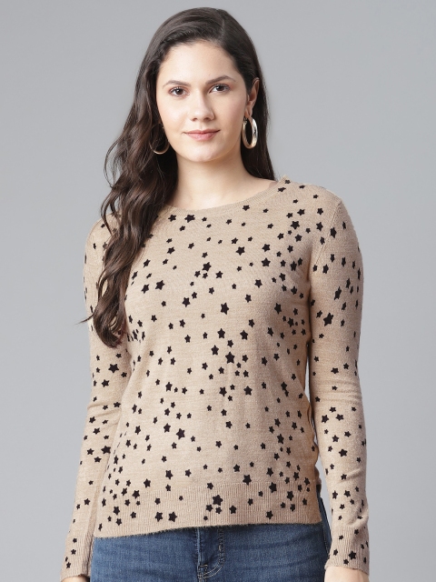 

Marks & Spencer Women Beige & Black Printed Pullover