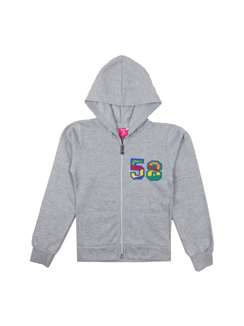 

SWEET ANGEL Girls Grey Melange Hooded Sweatshirt