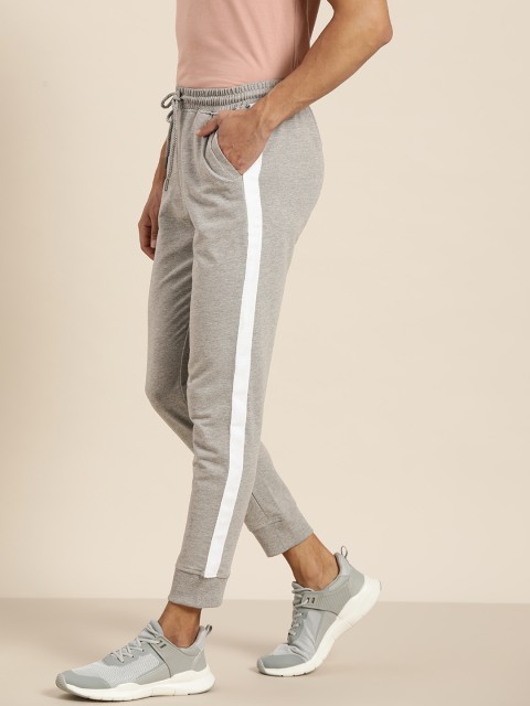 

Invictus Indoor Men Grey Melange Solid Taped Straight-Fit Joggers