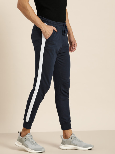 

Invictus Indoor Men Navy Blue Solid Taped Straight-Fit Joggers