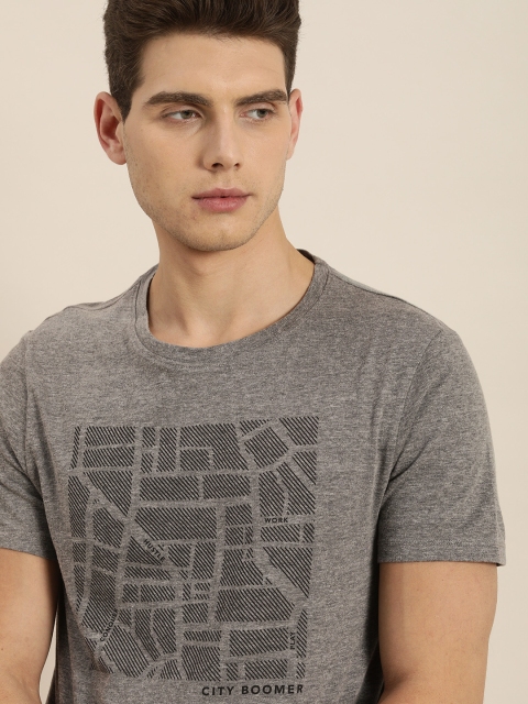

Invictus Indoor Men Grey Printed Pure Cotton T-shirt