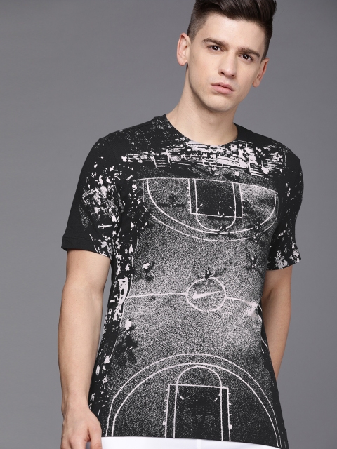 

Nike Men Black & White Printed T-shirt