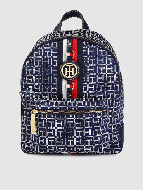 

Tommy Hilfiger Women Blue & White Typography Printed Backpack