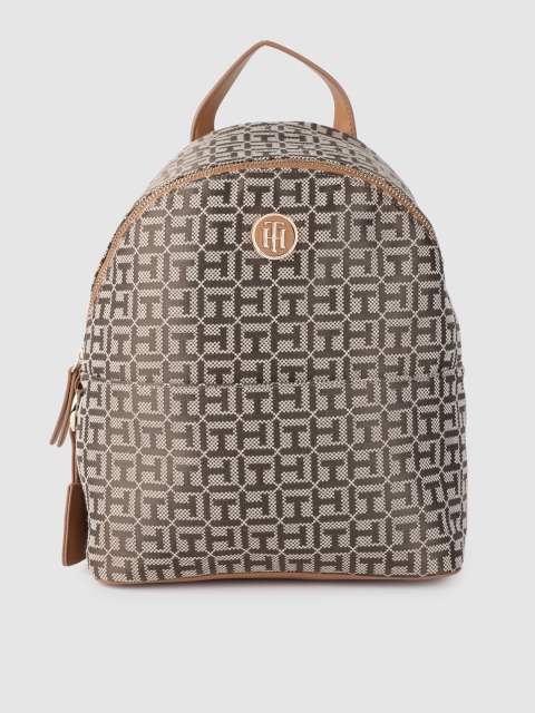 

Tommy Hilfiger Women Tan Brown Typography Backpack