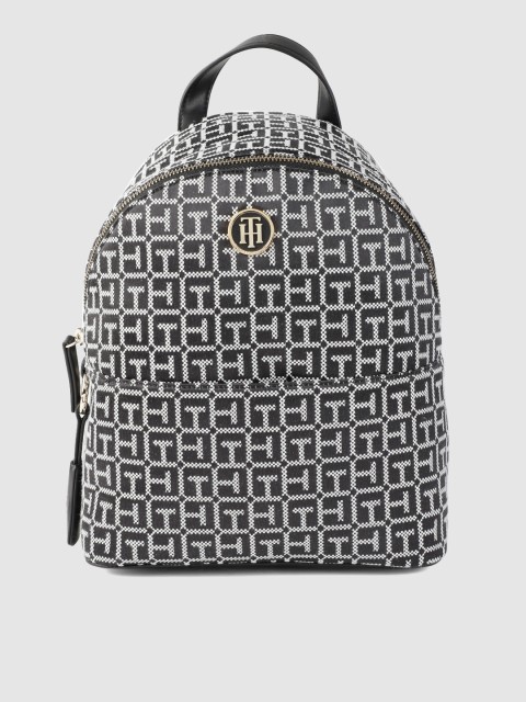 

Tommy Hilfiger Women Black & White Jacquard Backpack