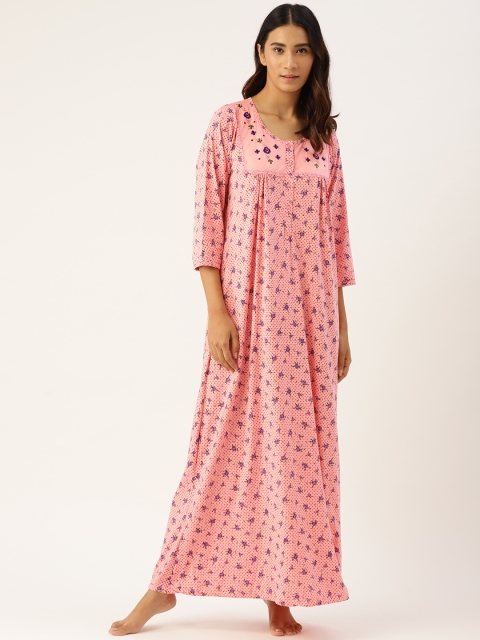 

Sweet Dreams Pink & Purple Printed Maxi Nightdress