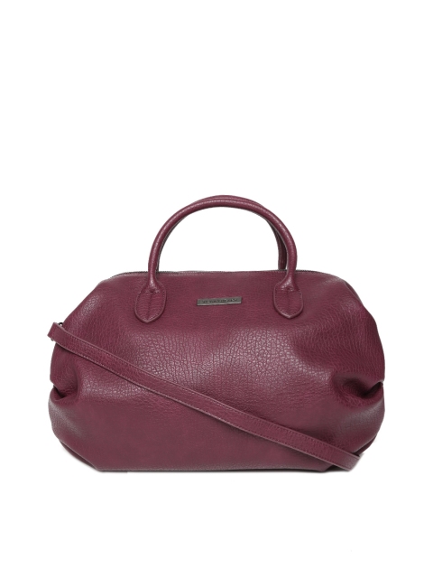 

Silvian Heach Maroon Studded Bowling Handbag with Sling Strap