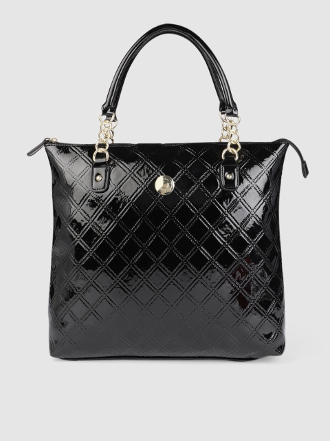 

Tommy Hilfiger Black Structured Tote Bag with Quilted Details