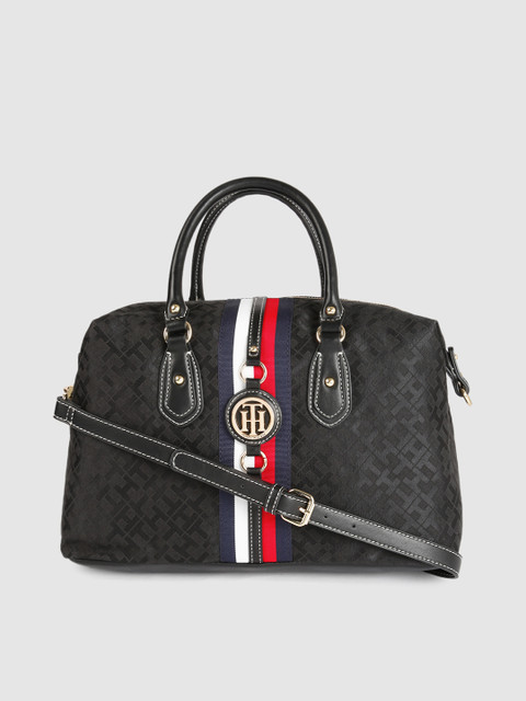 

Tommy Hilfiger Black CV SATCHEL Handheld Bag