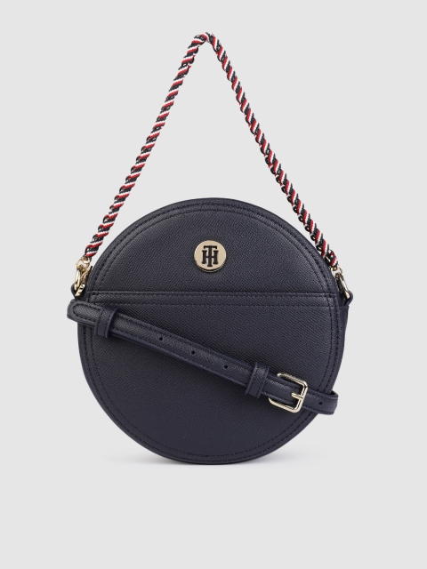 

Tommy Hilfiger Navy Blue Structured Sling Bag
