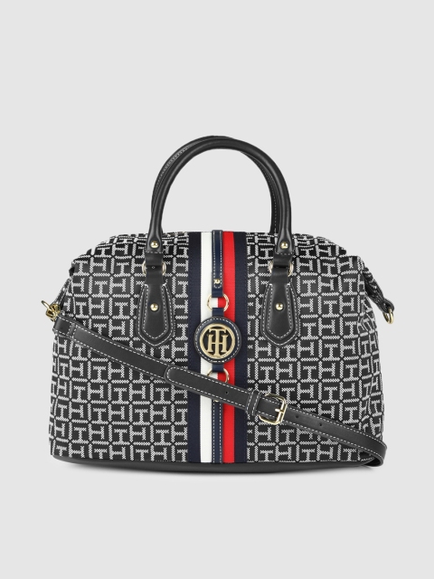 

Tommy Hilfiger Black Printed Bowling Satchel