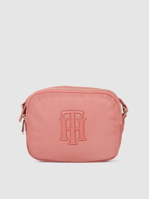 

Tommy Hilfiger Peach-Coloured Structured Sling Bag