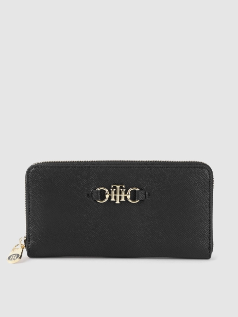 

Tommy Hilfiger Women Black Solid Zip Around Wallet