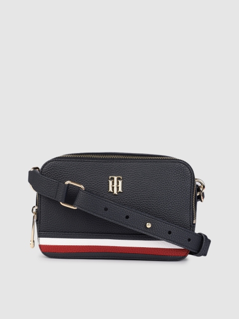 

Tommy Hilfiger Navy Blue Structured Sling Bag