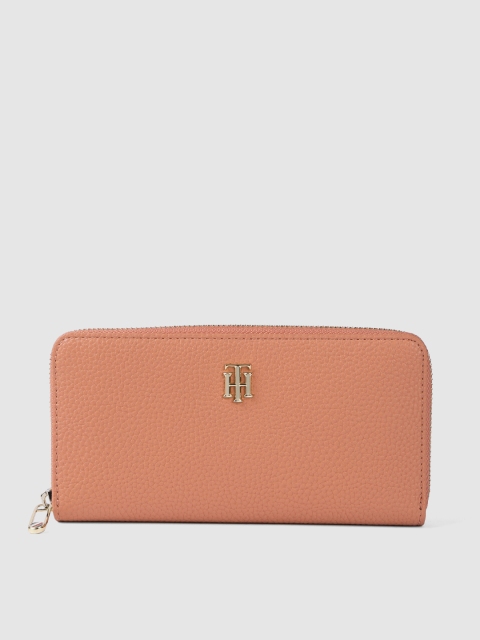 

Tommy Hilfiger Women Nude-Coloured Textured Zip Around Wallet