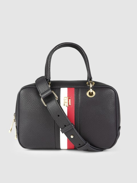 

Tommy Hilfiger Navy Blue Textured Bowling Handheld Bag