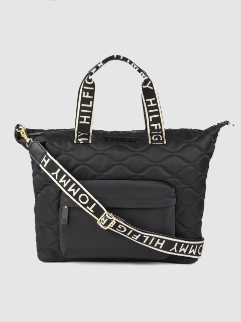 

Tommy Hilfiger Black Quilted Handheld Bag
