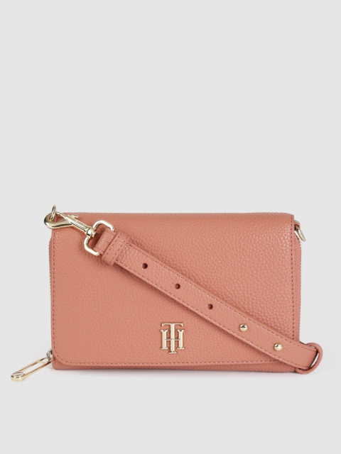 

Tommy Hilfiger Peach-Coloured SOFT SMALL CROSSOVER Sling Bag