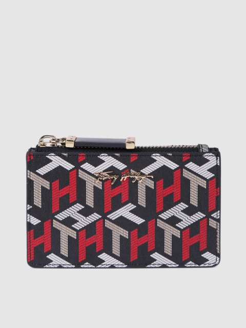 

Tommy Hilfiger Women Blue & Red Typography Printed Card Holder