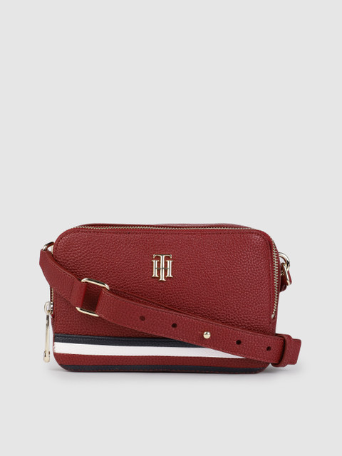 

Tommy Hilfiger Maroon Structured Element Camera Sling Bag
