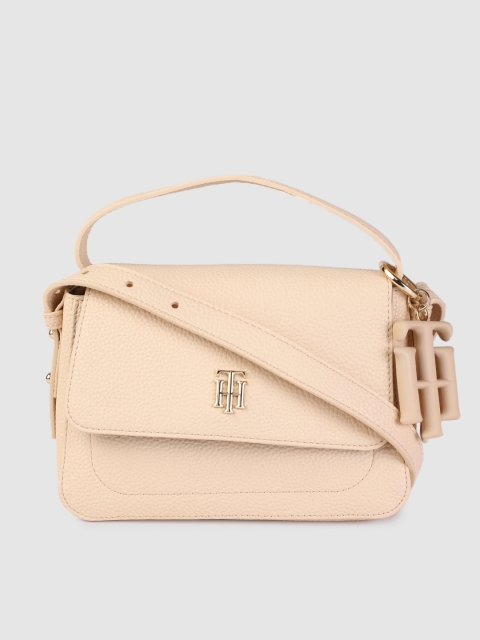 

Tommy Hilfiger Beige Solid Satchel