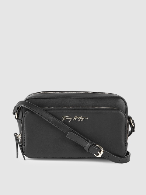 

Tommy Hilfiger Black Structured Sling Bag