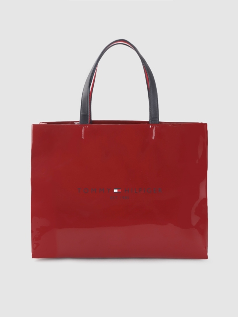 

Tommy Hilfiger Women Red Brand Logo Print Shopper Shoulder Bag