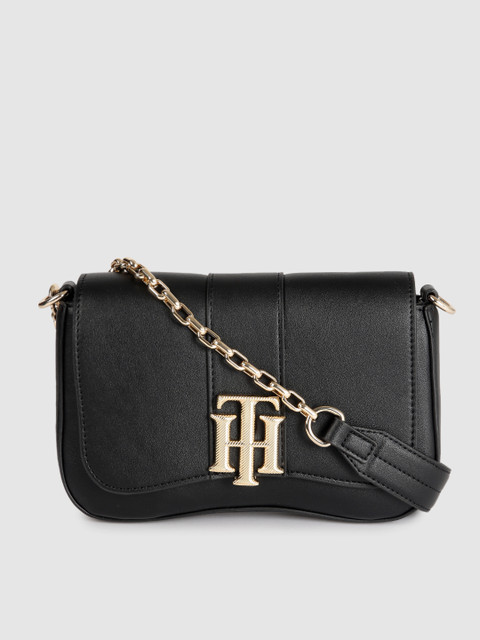 

Tommy Hilfiger Black Structured Sling Bag