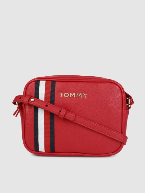 

Tommy Hilfiger Red Structured Pebble Camera Sling Bag