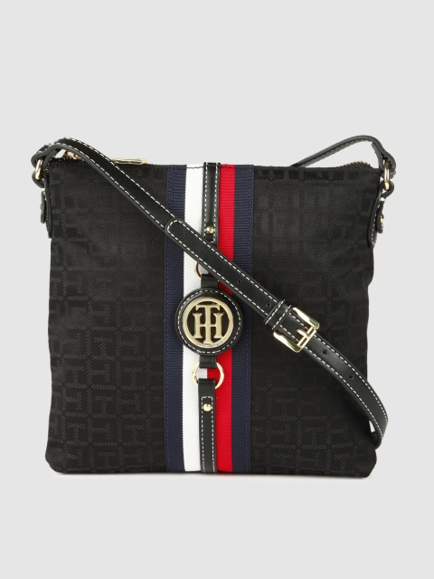 

Tommy Hilfiger Black Printed Structured Sling Bag