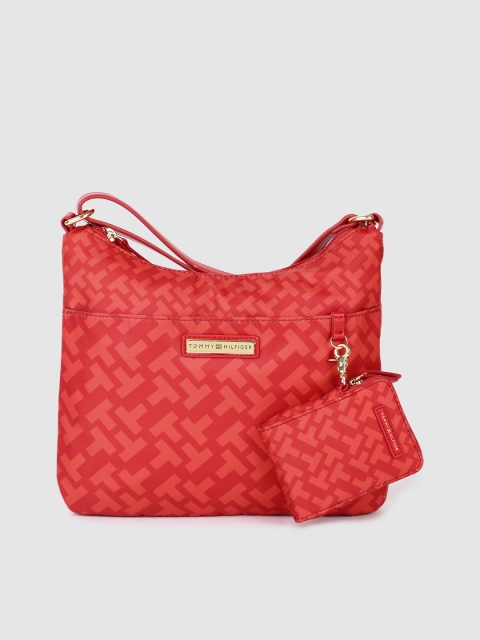 

Tommy Hilfiger Red Printed Structured Sling Bag